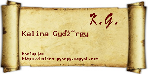 Kalina György névjegykártya