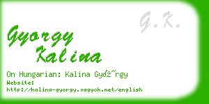 gyorgy kalina business card